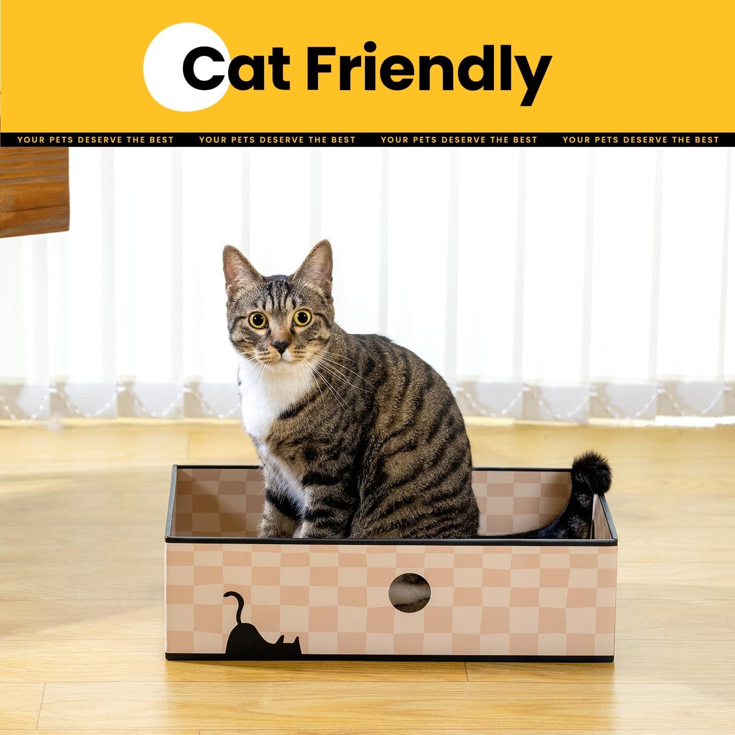 Cozy Cat Scratcher Box – 3-Layer Cardboard Lounge & Play Pad with Refillable Inserts