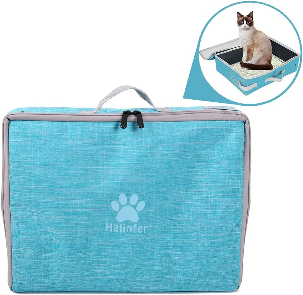 Portable Cat Travel Litter Box with Lid – Collapsible, Waterproof & Easy to Clean