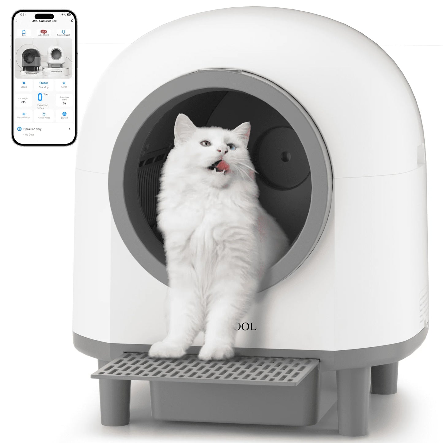 OMCPET 100L Large Self-Cleaning Cat Litter Box – Smart, Safe, and Made for Multi-Cat Homes