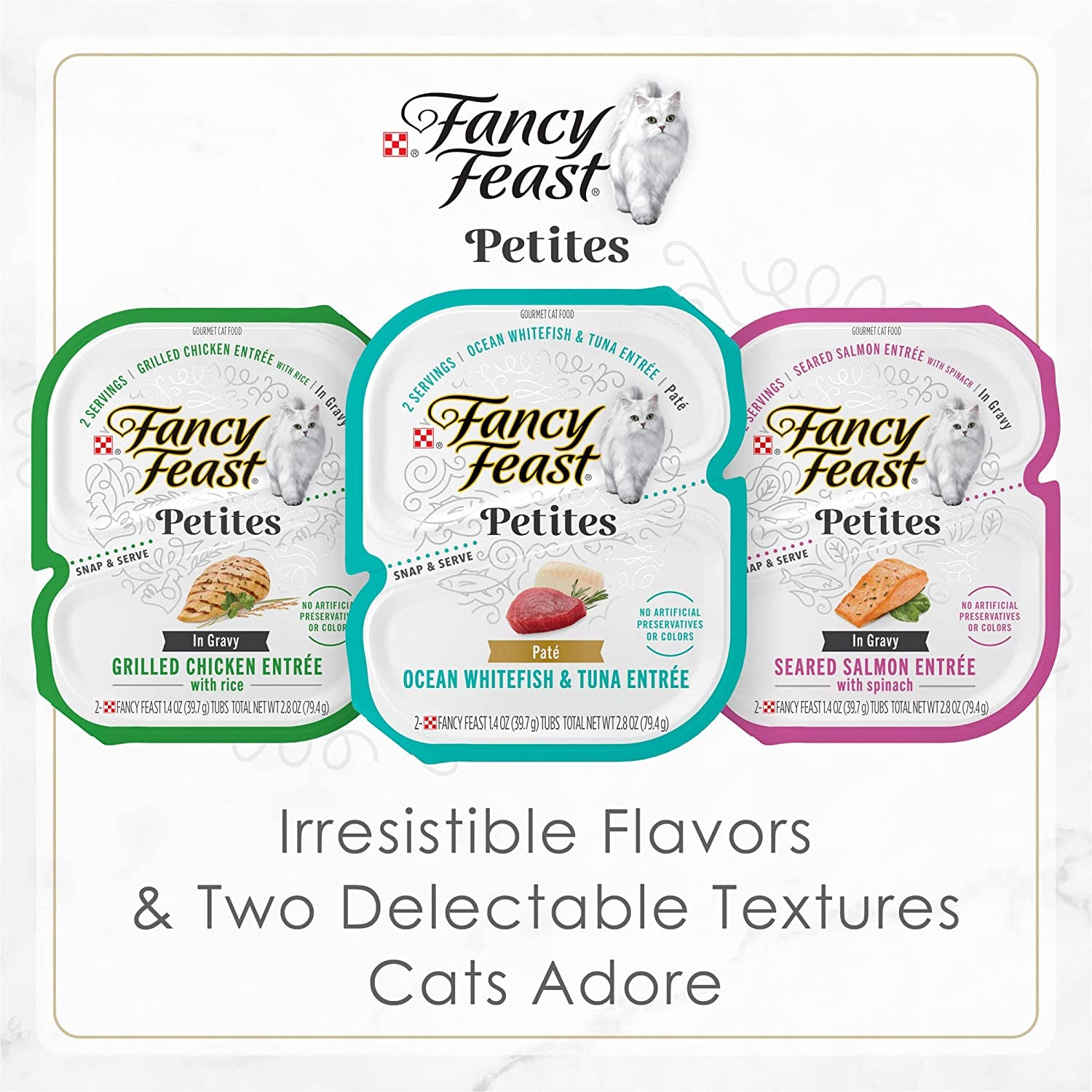 Purina Petites Gourmet Wet Cat Food Pate - Tender Beef Entrée (Pack of 12, 2.8 Oz Tubs)