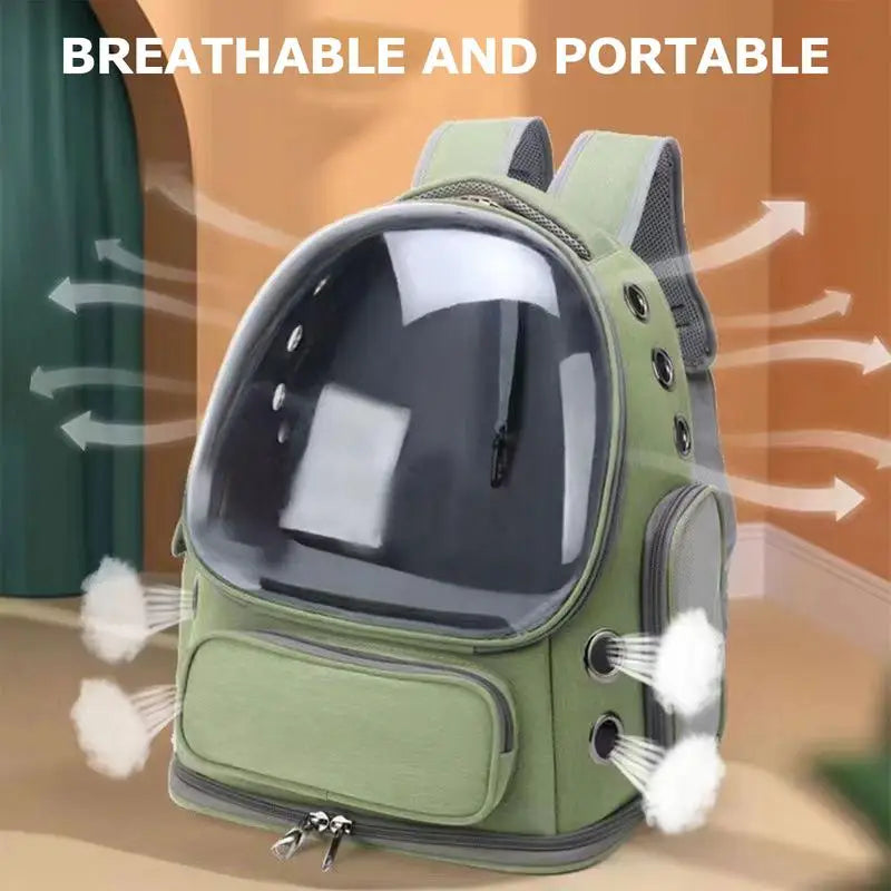 Stylish Cat Backpack Carrier - Breathable Space Capsule for Safe Travel with Your Feline Friend