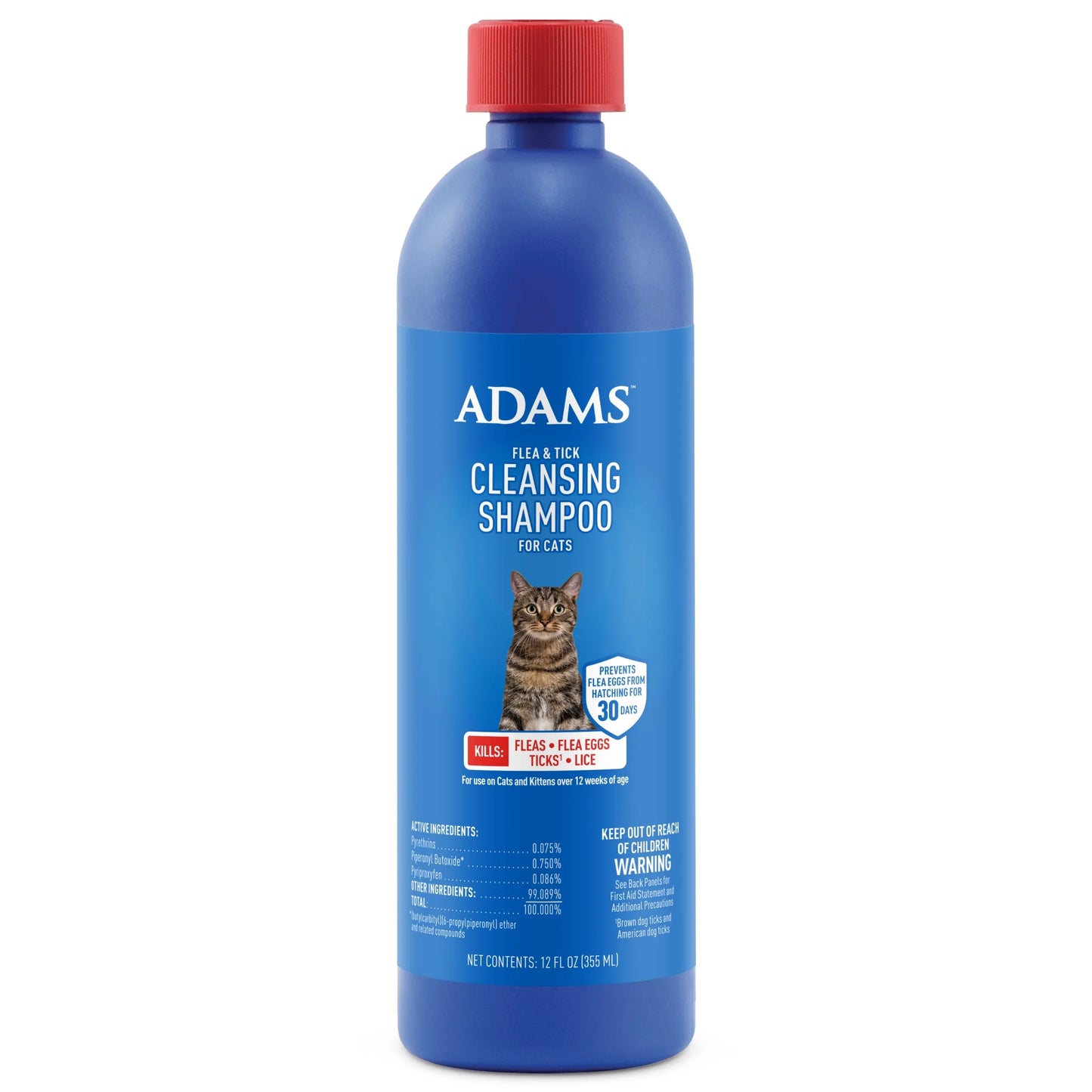 Flea & Tick Cleansing Shampoo for Cats and Kittens - Unscented Treatment, 12 Ounces