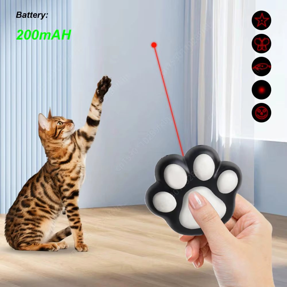 USB Rechargeable Interactive Cat Laser Toy – 5 Adjustable Patterns for Cats & Dogs