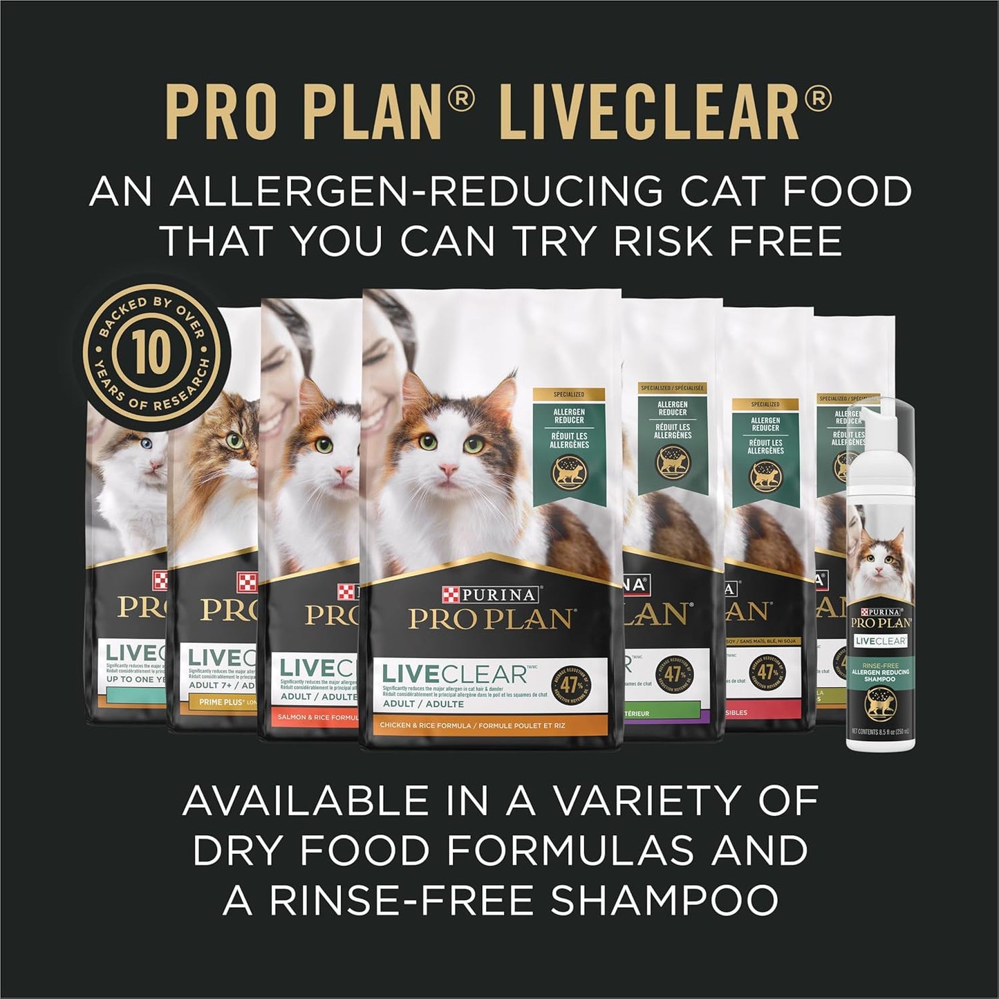 Liveclear Weight Management Cat Food - Chicken & Rice Formula for Allergens Reduction - 3.2 lb Bag