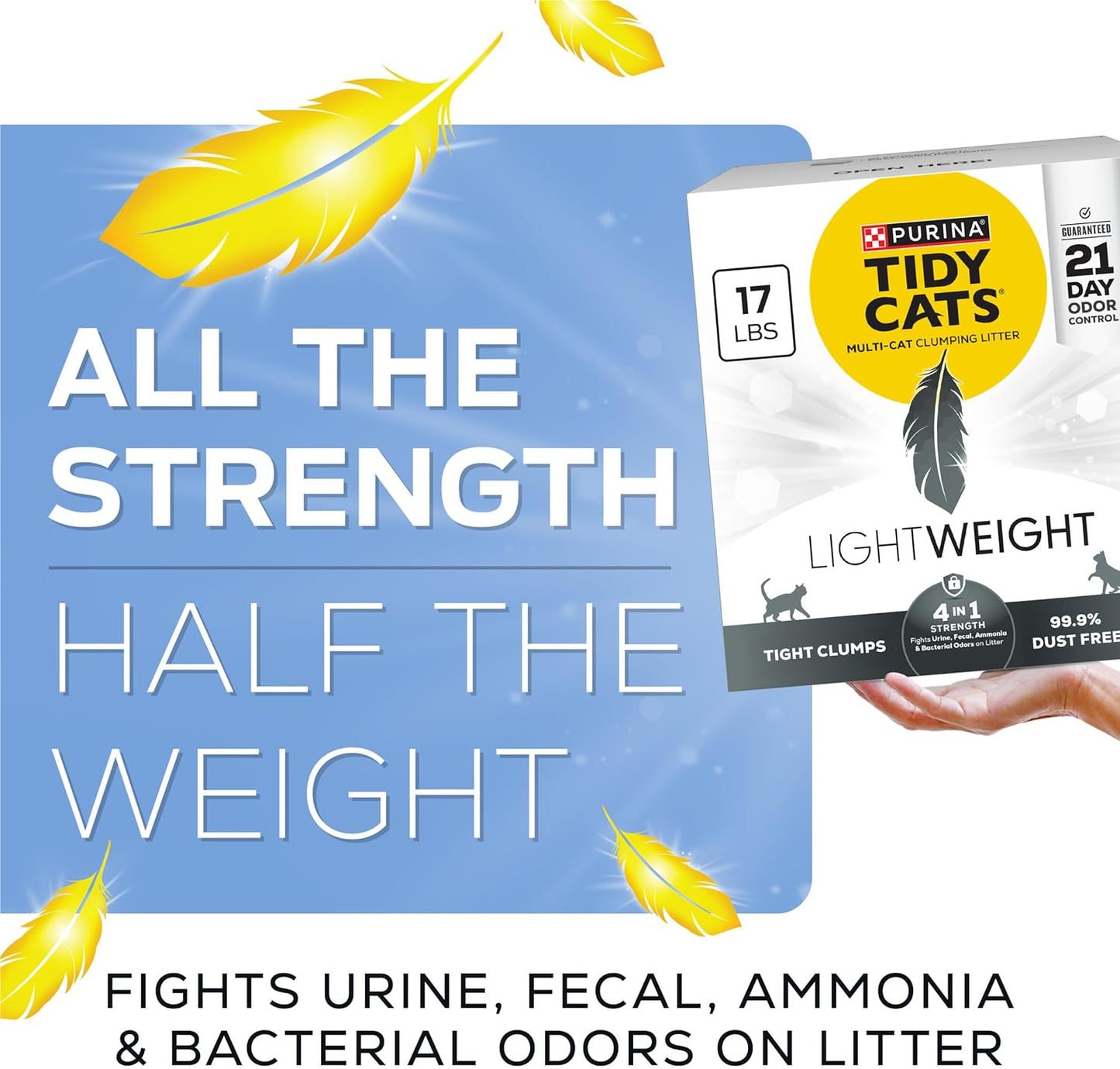 Purina Tidy Cats LightWeight 4-in-1 Strength Multi-Cat Clumping Litter – 17 lb Box