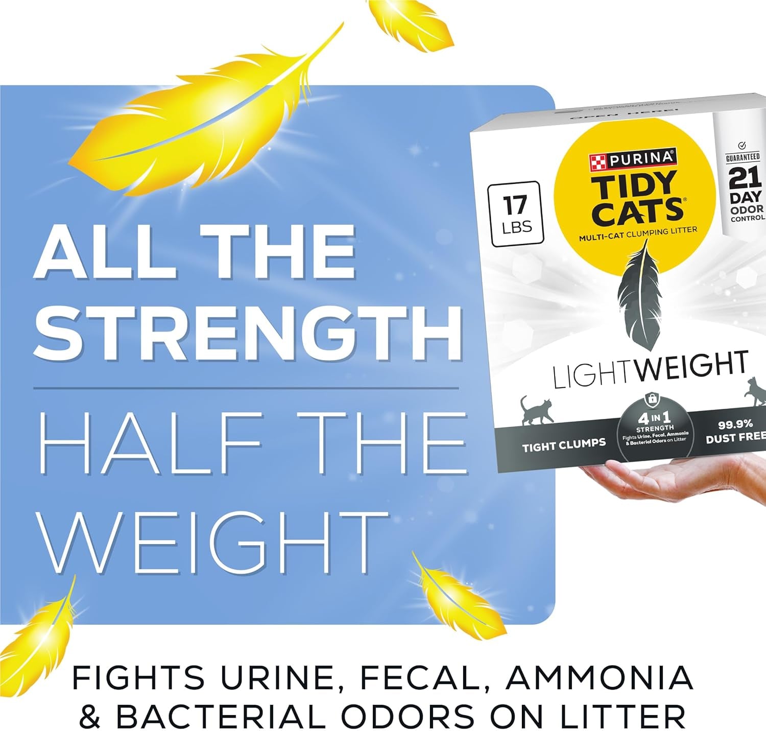 Purina Tidy Cats LightWeight 4-in-1 Strength Multi-Cat Clumping Litter – 17 lb Box