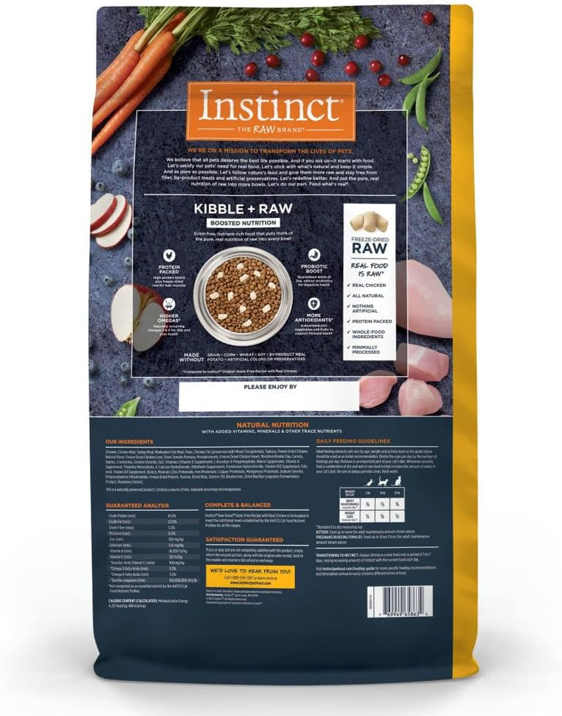 Raw Boost High Protein Grain-Free Cat Food with Freeze-Dried Chicken Pieces - 10 lb Bag