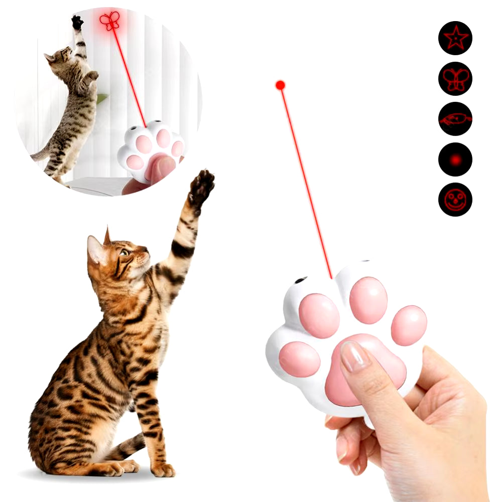 USB Rechargeable Interactive Cat Laser Toy – 5 Adjustable Patterns for Cats & Dogs