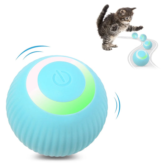 Interactive Cat Toys Ball – Automatic Rolling & USB Rechargeable with LED Light (Green)