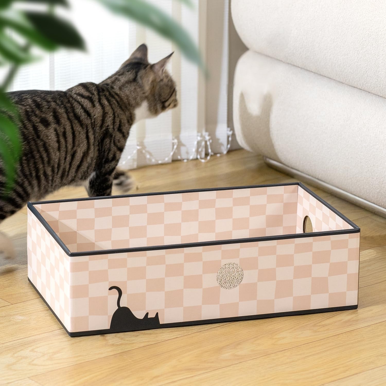 Cozy Cat Scratcher Box – 3-Layer Cardboard Lounge & Play Pad with Refillable Inserts