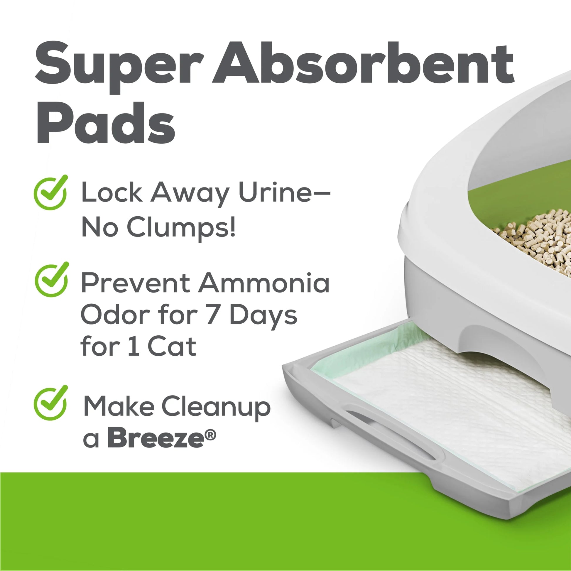 Purina Tidy Cats BREEZE Litter Box, Including Starter Kit with Litter Pellets & Pads
