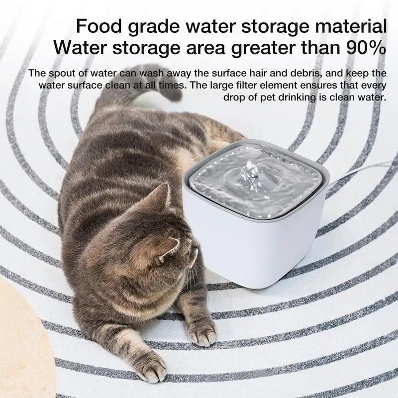 Cat Water Dispenser – 2.5L Automatic Pet Fountain with Silent Pump & Calcium-Magnesium Ion Filter