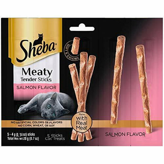 SHEBA Meaty Tender Sticks Soft Cat Treats – Salmon Flavor (Pack of 50)