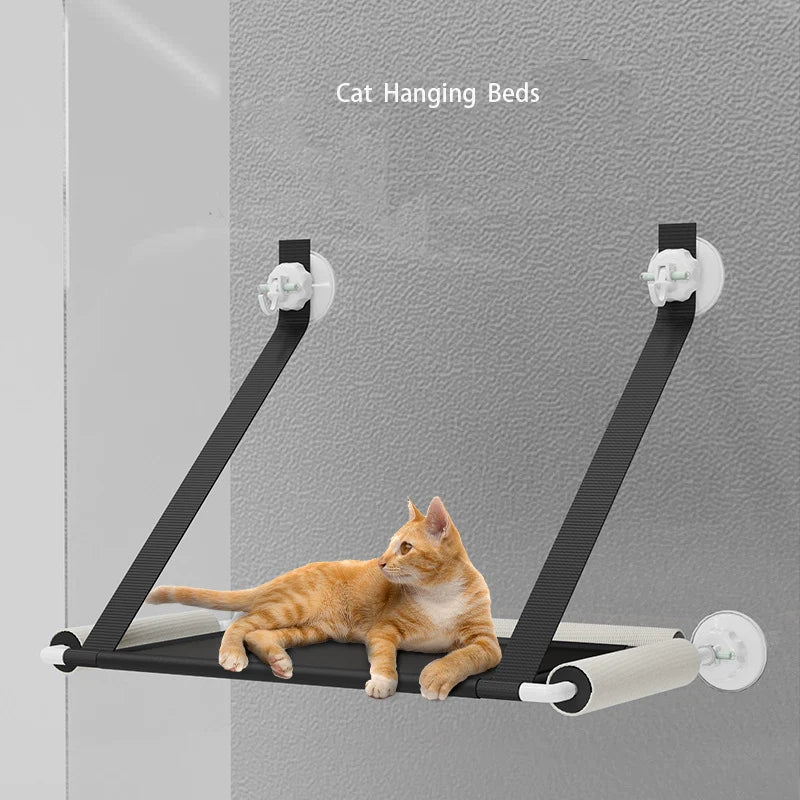 Foldable Suction Cup Cat Hammock - Versatile Hanging Cat Bed for Balcony and Window Use