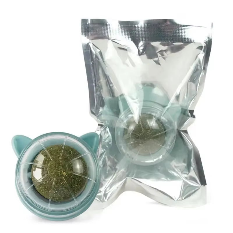 Natural Catnip Rotatable Wall Ball Toy
