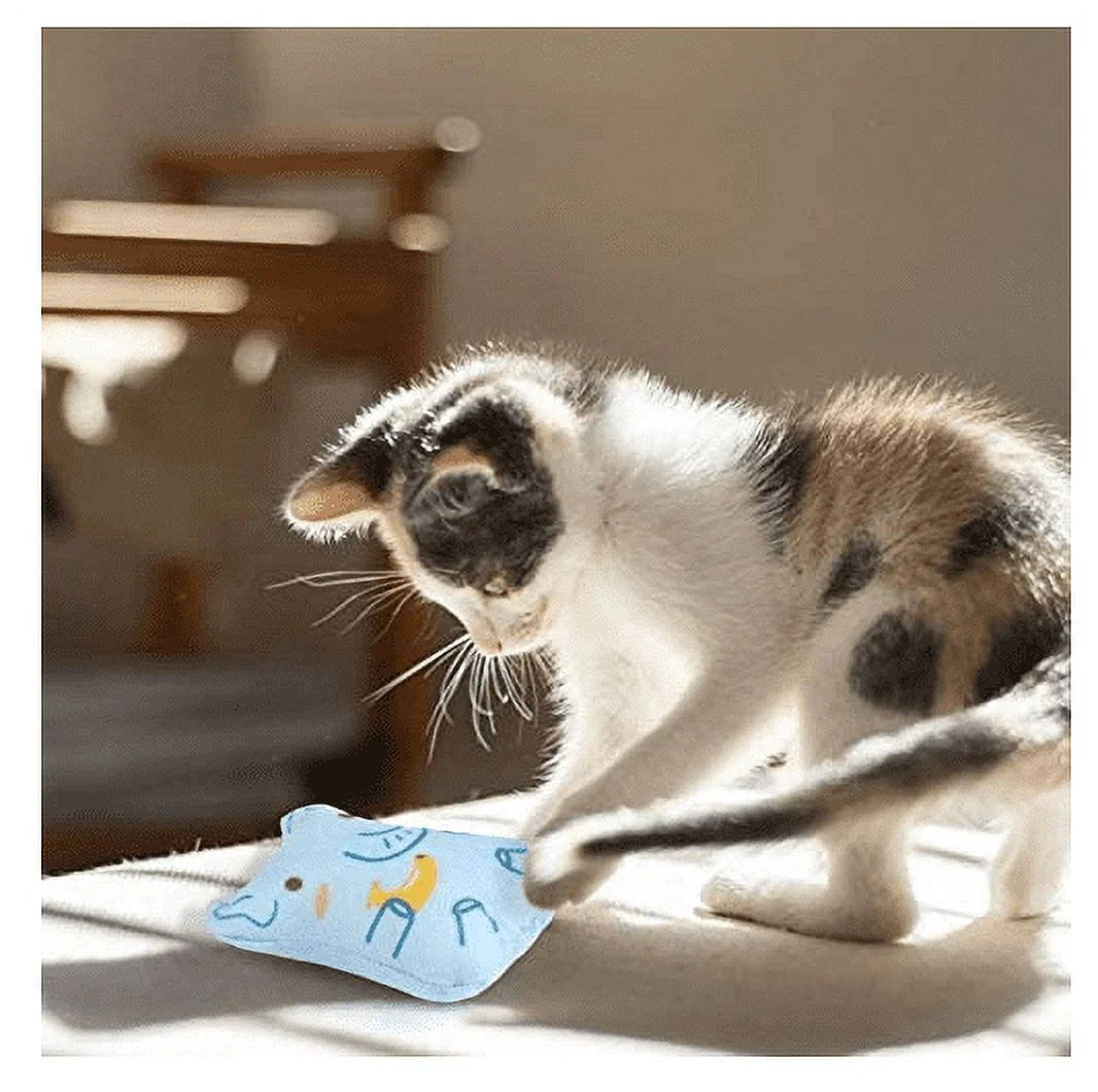 5PCS Catnip Plush Chew Toy Set – Durable Cotton Linen for Cats & Kittens
