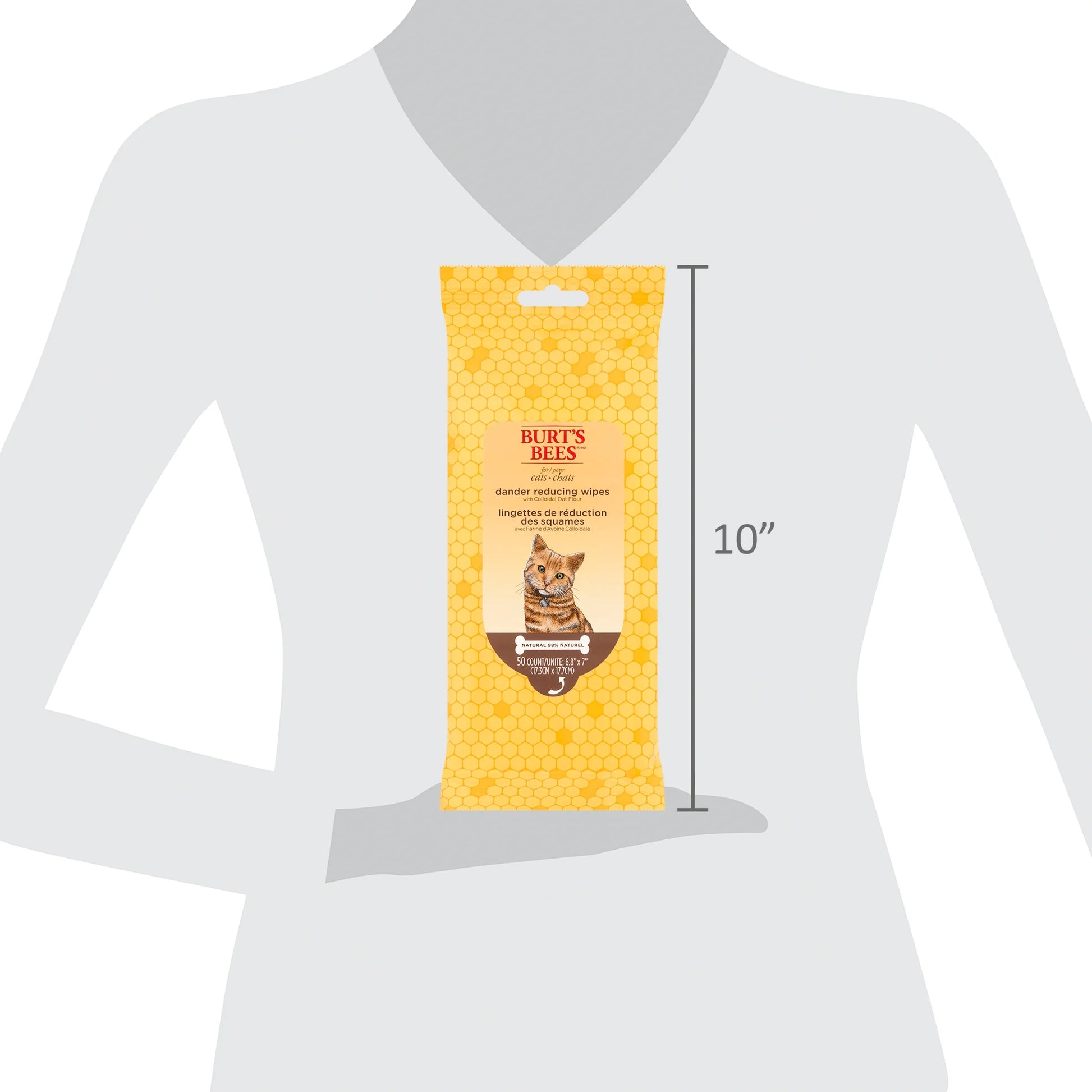 Burt’s Bees Dander-Reducing Cat Grooming Wipes – 50 Count