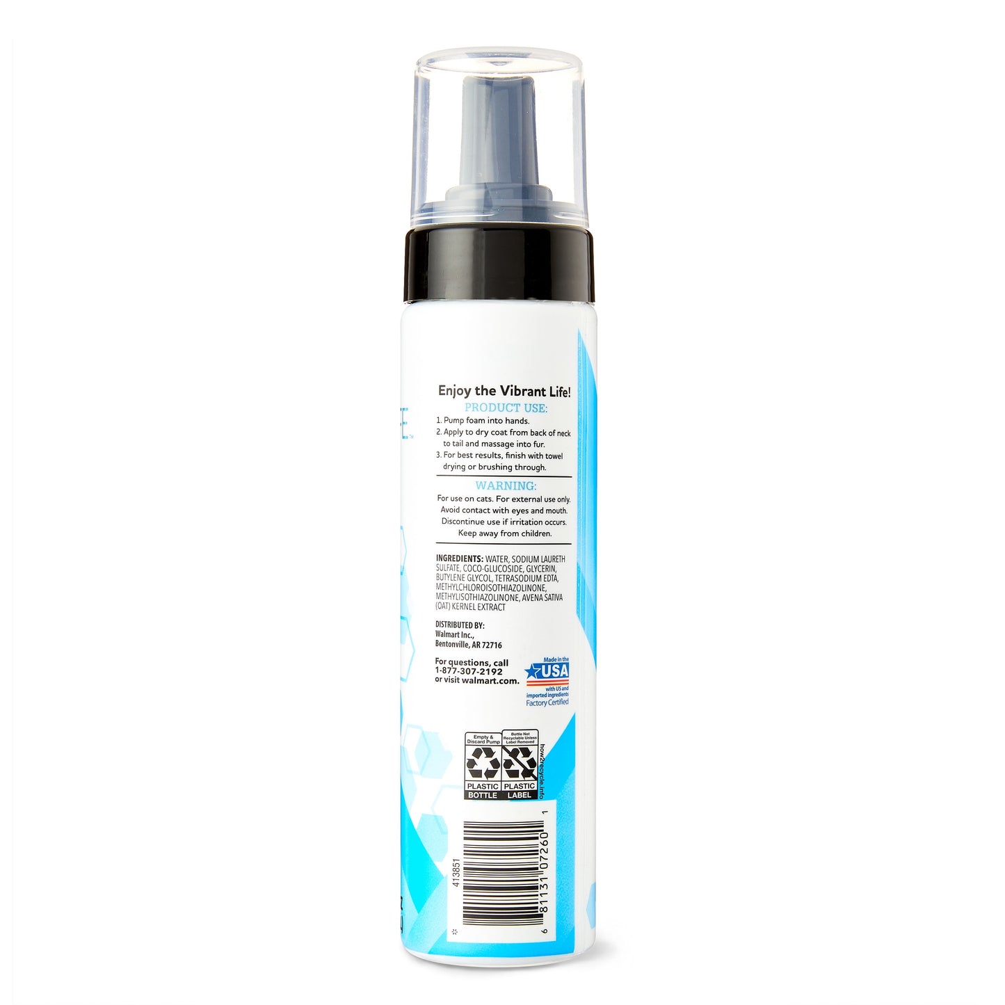 Waterless Foaming Cat Shampoo for Dander and Odor Control -8oz