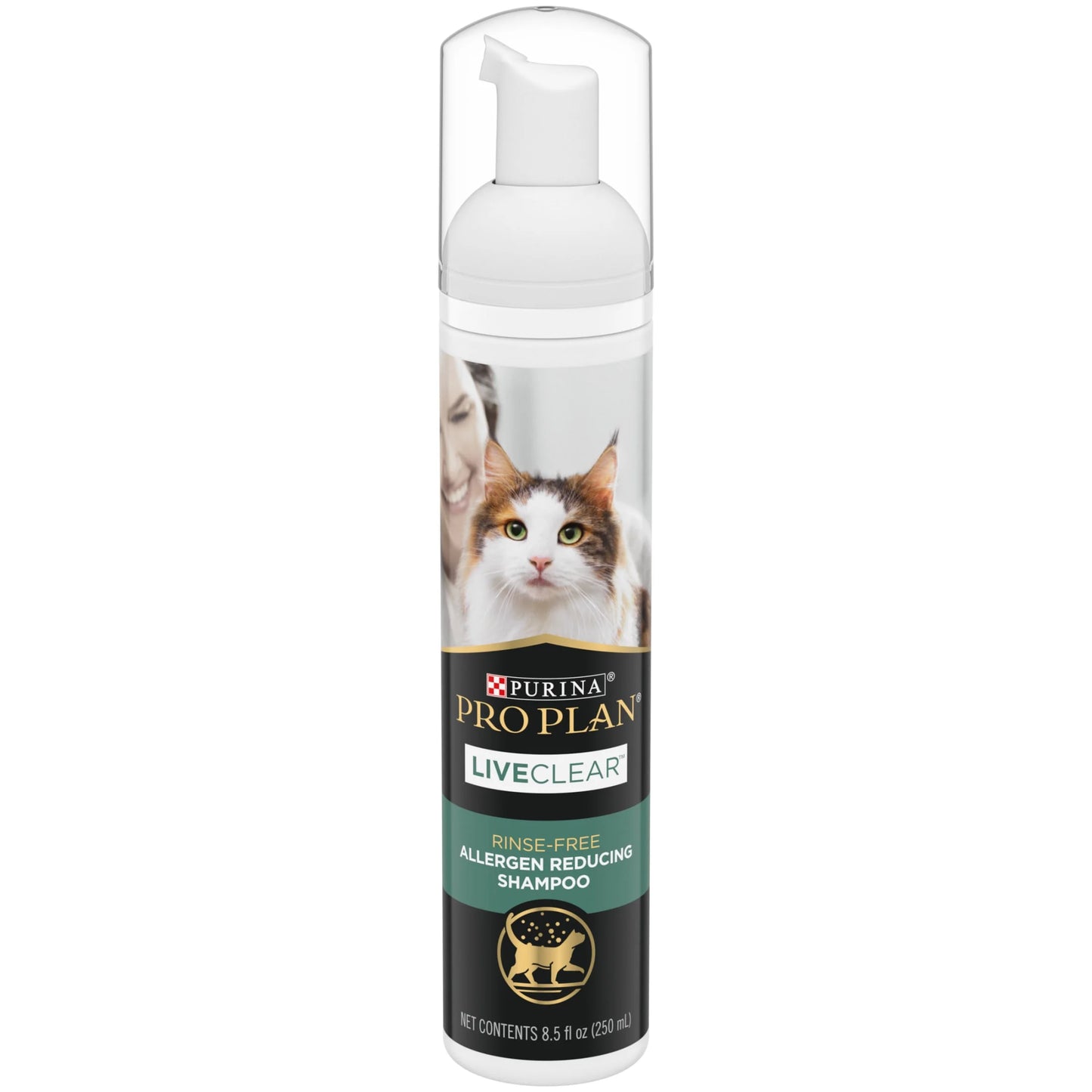 Purina Pro Plan LIVECLEAR Rinse-Free Allergen-Reducing Dry Shampoo for Cats – 8.5 oz