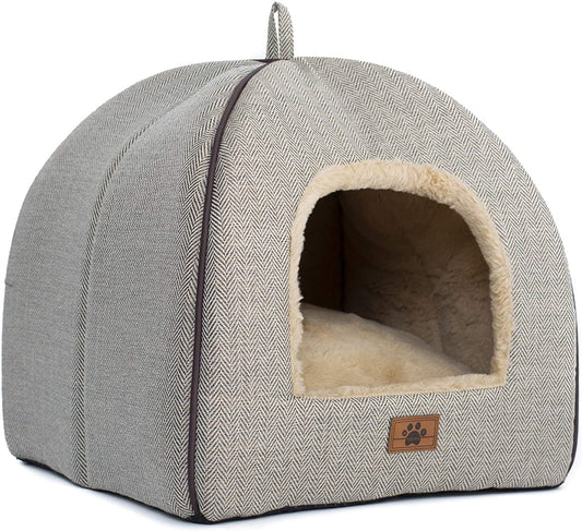 Indoor Cat Cave Bed – Enclosed Tent-Style Cat House 