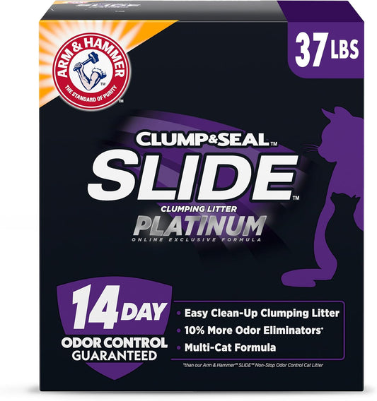 Arm & Hammer Clump & Seal SLIDE Platinum Multi-Cat Litter – 37 lbs