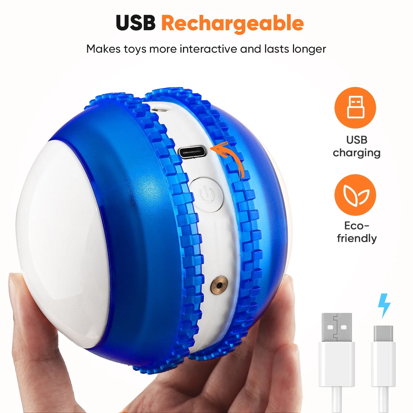 Interactive Cat Toy Ball – Automatic Rolling & Laser with Fluffy Tail Accessories