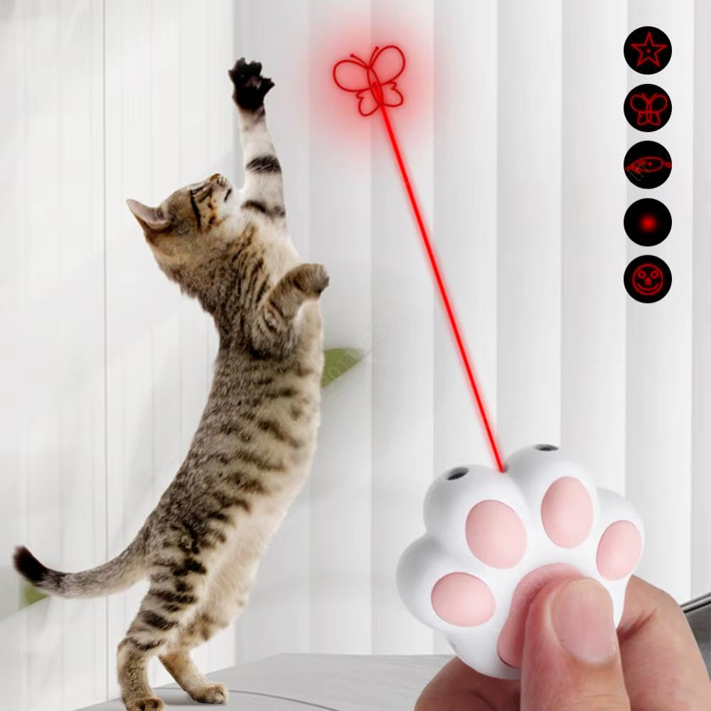 USB Rechargeable Interactive Cat Laser Toy – 5 Adjustable Patterns for Cats & Dogs