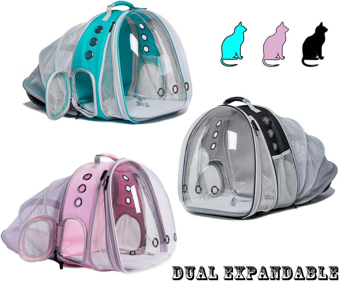Expandable Polarized Cat Backpack Carrier - Fits Up to 20 lbs, Perfect for Hiking & Travel