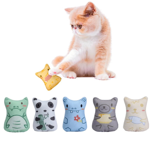 5PCS Catnip Plush Chew Toy Set – Durable Cotton Linen for Cats & Kittens