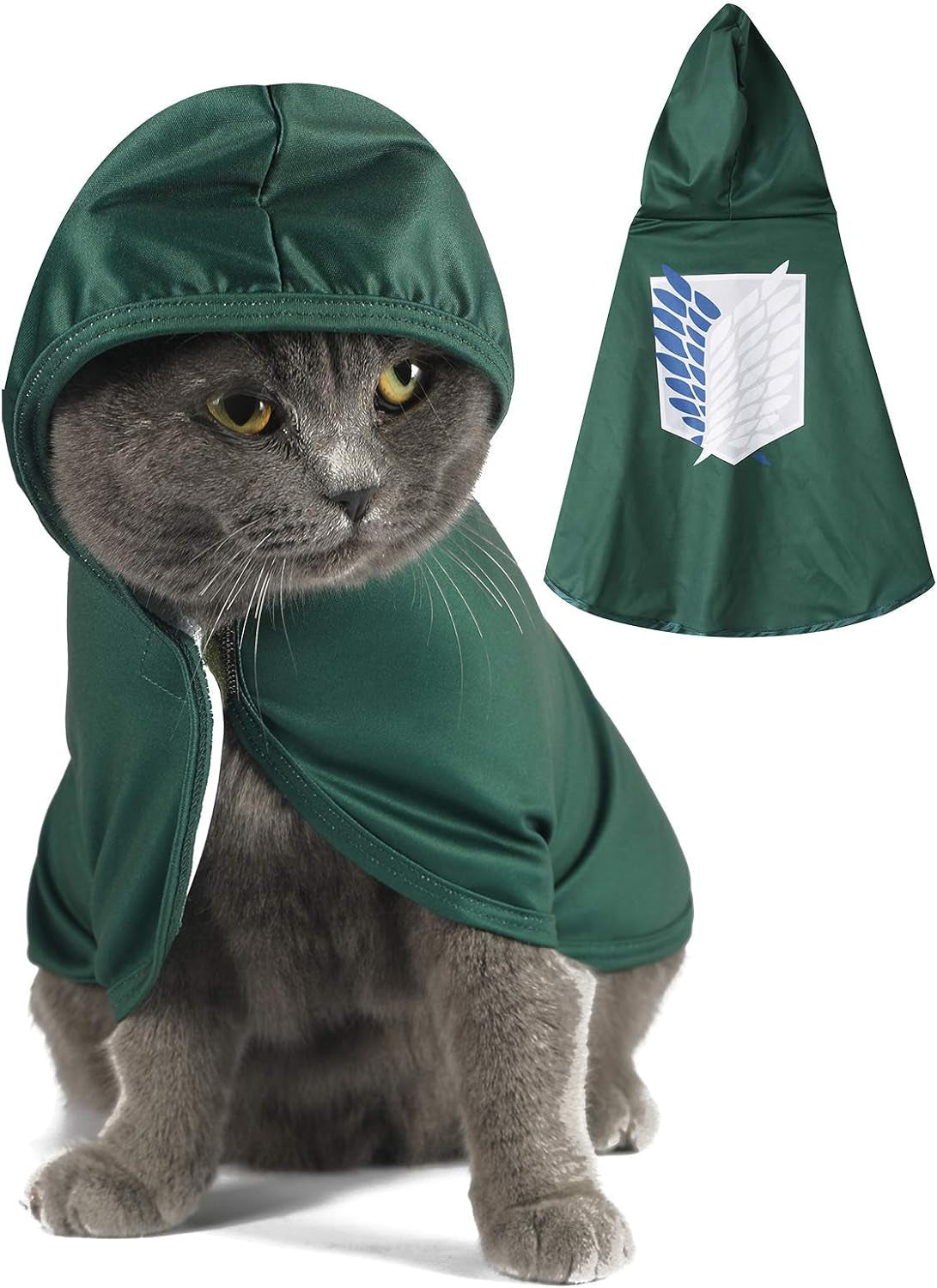 Adorable Cat Halloween Costume - Attack on Titan cloak (Medium Size)
