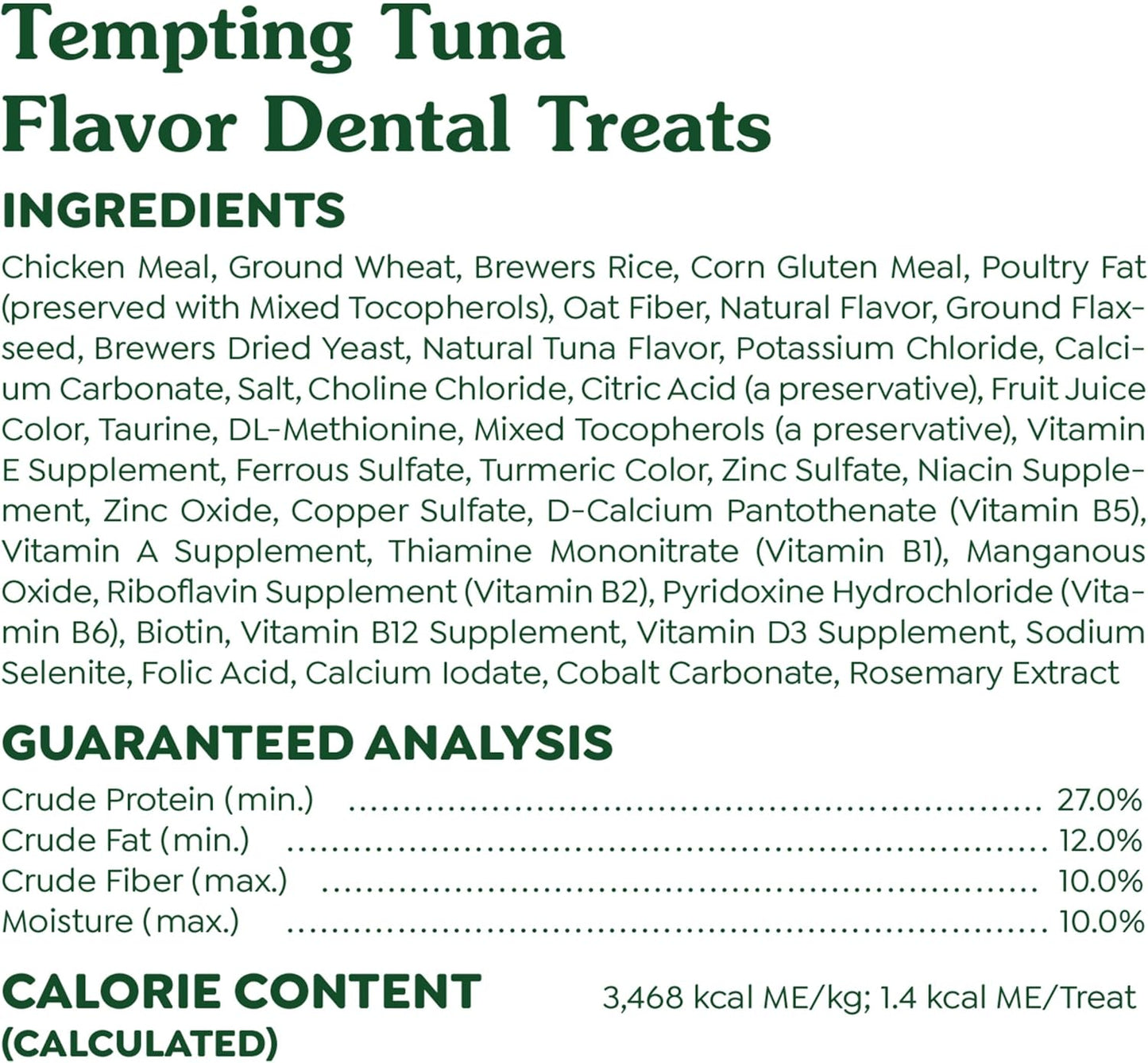 Delicious Tempting Tuna Dental Cat Treats - 9.75 Oz for Healthy Teeth & Fresh Breath!