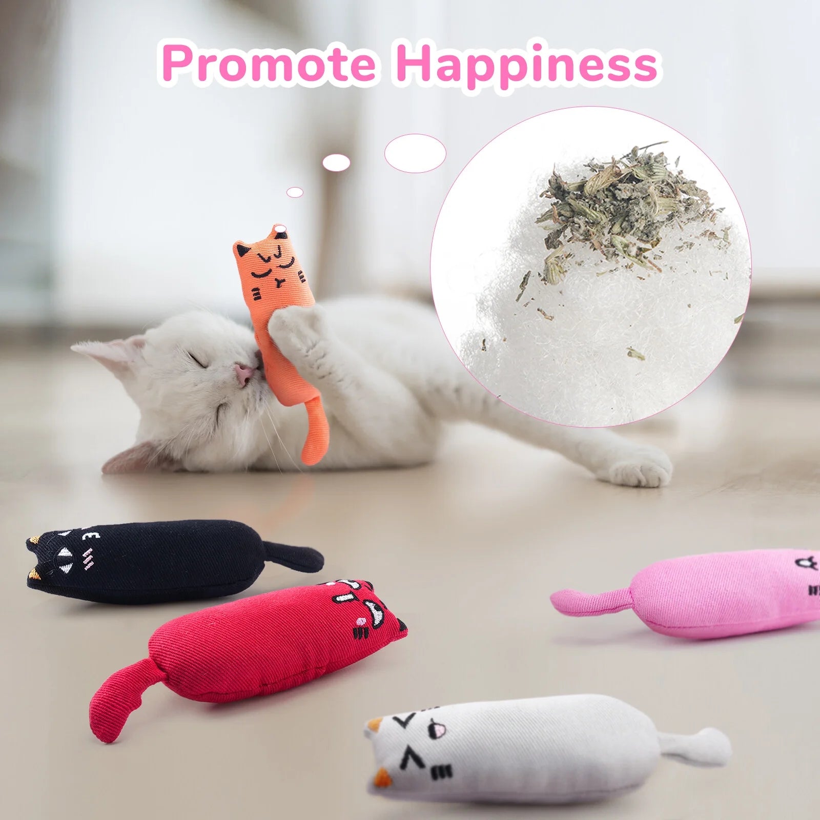 5PCS Christmas Catnip Chew Toy Set – Durable Bite-Resistant Cotton Linen