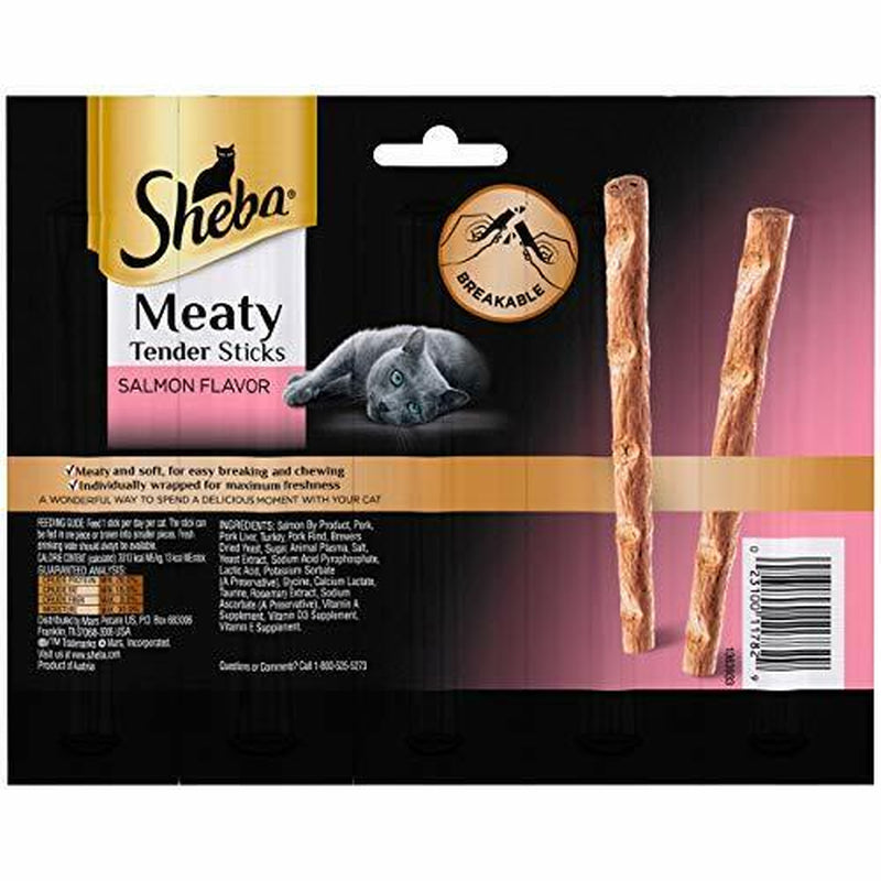 SHEBA Meaty Tender Sticks Soft Cat Treats – Salmon Flavor (Pack of 50)