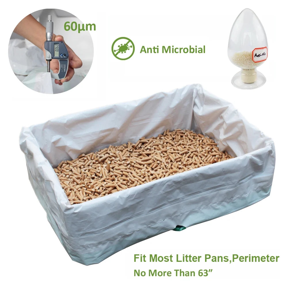 Hyper Cat Jumbo Cat Litter Box Liners – Drawstring, Extra-Strong, Tear-Resistant