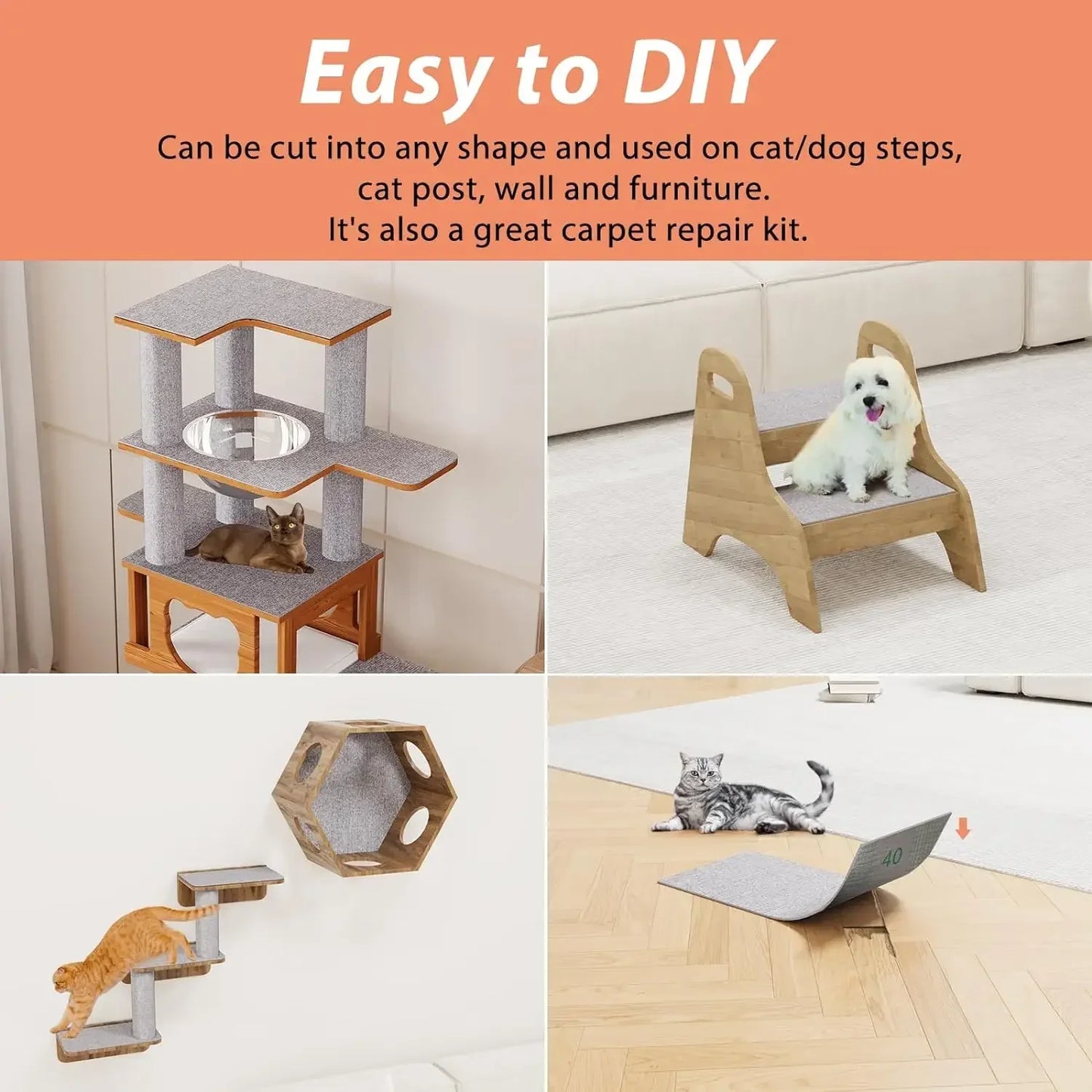 Cat Scratching Mat – Self-Adhesive & Trimmable Furniture Protector