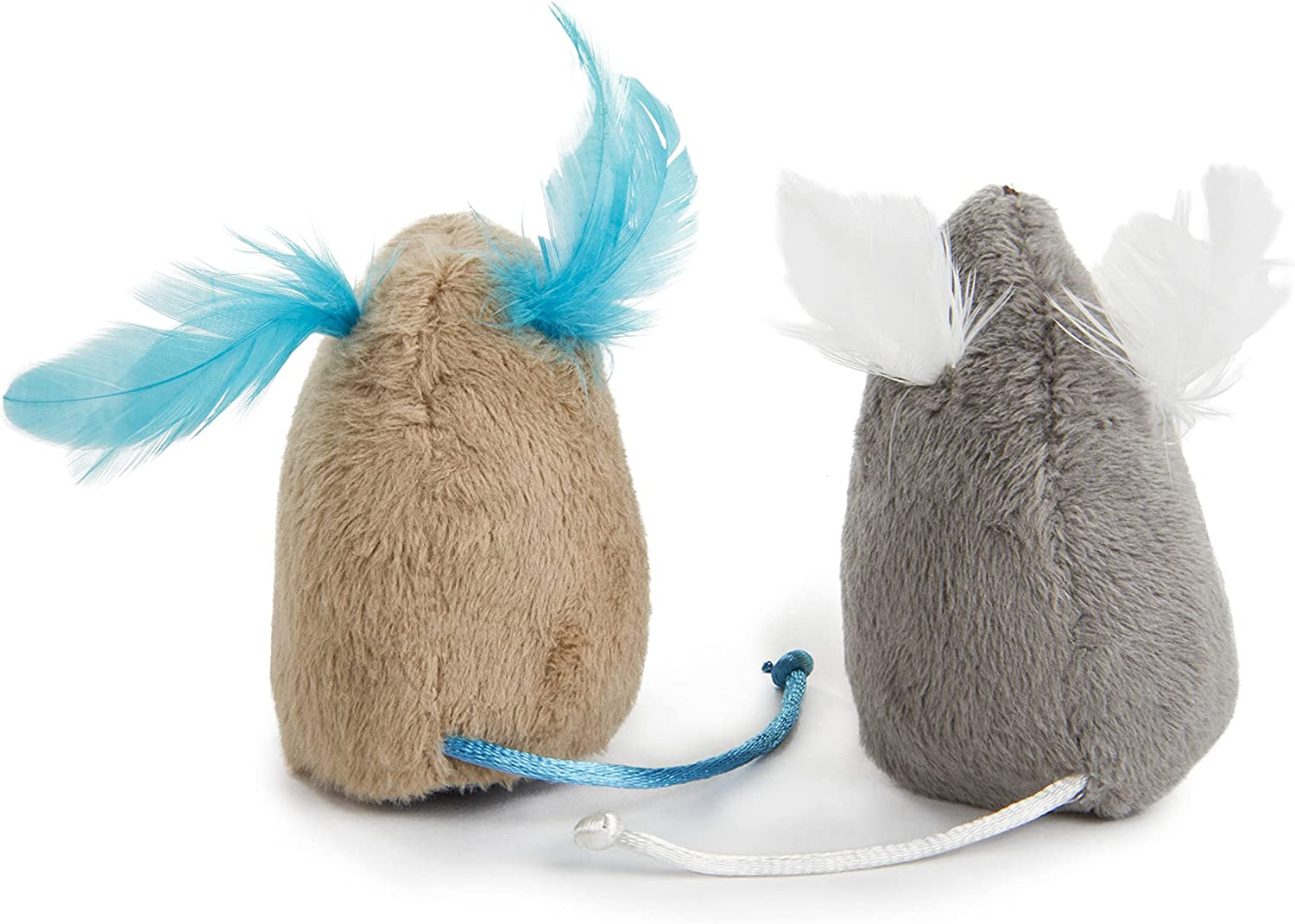 Mouse Mates Plush Catnip Cat Toys – 2 Count (Brown & Gray)